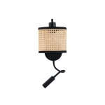 20355 WALL LIGHT 1XE27 MAX 40W WITH STICK 3W 3000K BLACK MATT METAL - NATURAL BUSH Zambelis Lights